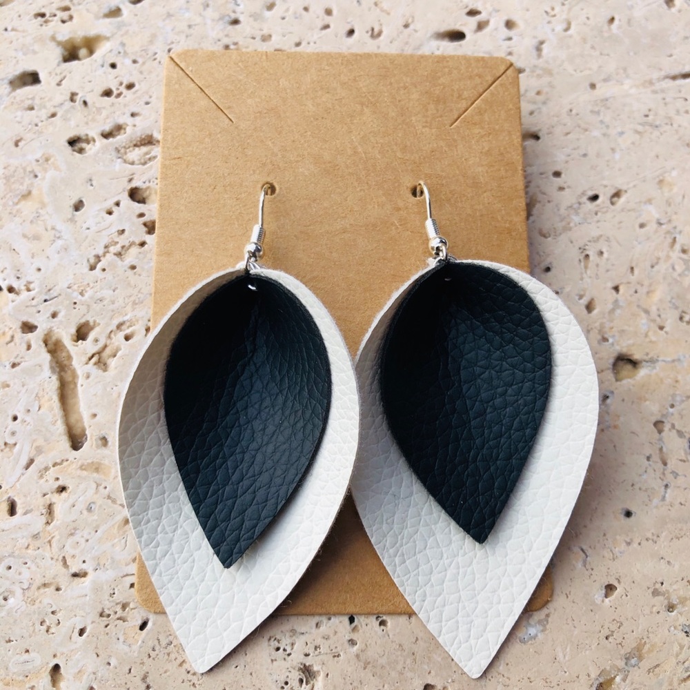 Faux leather earrings